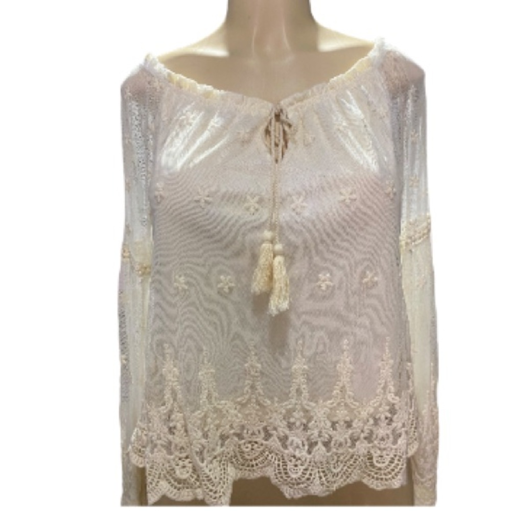 American Rag Cie Long Beach oatmeal color blouse